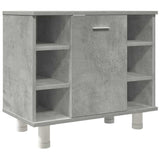4 Piece Bathroom Furniture Set Concrete Grey Engineered Wood 3324850