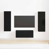 TV Cabinet Set Black Oak Engineered wood 3393226