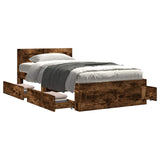 Bed Frame with Headboard Smoked Oak 80 x 200 cm Engineered Wood 3429679