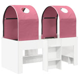 Bed with Tunnel 4 pcs White and Pink Engineered Wood 3423488