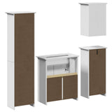 4 Piece Bathroom Furniture Set BODO White Solid Wood Pine 3307650