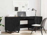 Desk with Shelf Black oak 140 x 50 x 75 cm Engineered wood 879530