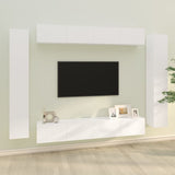 8 Piece TV Cabinet Set White Engineered Wood 3114294