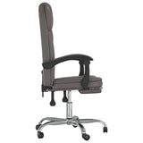 Reclining Office Chair Grey Faux Leather 349812
