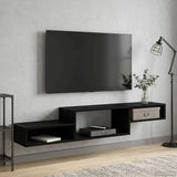 Wall-mounted TV Cabinet Wall-Mounted Black Oak 150 x 28 x 26 cm 8005990