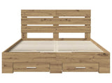 Bed Frame with Drawer Artisan Oak 135 x 190 cm Engineered Wood 3411987