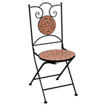 ZNTS 3 Piece Mosaic Bistro Set Ceramic Tile Terracotta 279412