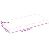 Wall Shelf 80x40x cm Untreated Solid Wood Oak 363546