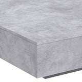 ZNTS Coffee Table with LED Lights Concrete Grey 100x100x31 cm 836605