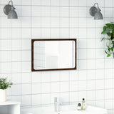 ZNTS LED Bathroom Mirror Brown Oak 60x8.5x38 cm Engineered Wood 834929