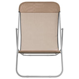Folding Beach Chairs 2 pcs Taupe Textilene&Powder-coated Steel 360193