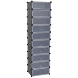 Interlocking Shoe Organiser with 10 Compartments Black 244920