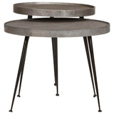 Coffee Table 2 pcs Silver Engineered Wood 373638