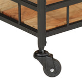 Bar Cart 60x40x80 cm Solid Wood Acacia and Iron 372753