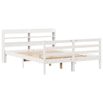 ZNTS Bed Frame with Headboard without Mattress White 150x200 cm King Size 3306648