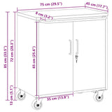 Trolley Rolling Workbench Red and Grey 75 x 45 x 85 cm 4103486