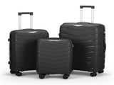 V-striped 3-in-1 PP trolley case 20in 24in 28in PP iron trolley classic color - black 96306816