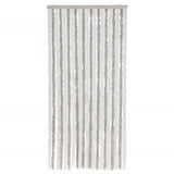 Fly Curtain Light Grey and White 90x220 cm Chenille 377314
