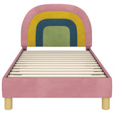 Children's Bed Frame with Headboard Pink 80 x 160 cm Velvet 42011007
