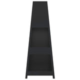 Outdoor Fireplace with Log Store Tower Design Black Steel 4005750