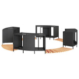 Hot Tub Surround Black Poly Rattan and Solid Wood Acacia 3270641