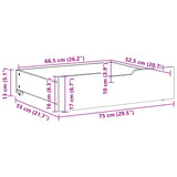 ZNTS Under-Bed Drawers 2 pcs Wax Brown 75x55x17 cm Solid Wood Pine 850934