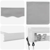 Retractable Awning Manual Light grey 300 x 250 cm Fabric, Metal 3330100