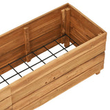 Raised Bed 150x40x38 cm Recycled Teak Wood and Steel 47423