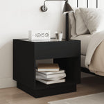 ZNTS Bedside Table with Infinity LED Black 50x50x50 cm 3284085