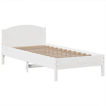 ZNTS Bookcase Bed without Mattress White 90x200cm Solid Wood Pine 3323162