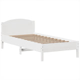 ZNTS Bookcase Bed without Mattress White 90x200cm Solid Wood Pine 3323162