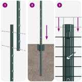 Welded Wire Fence with Posts 25 x 1.2 m PVC-Coated Steel Green 3336485