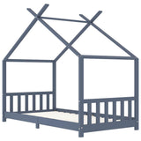 Kids Bed Frame Grey Solid Pine Wood 90x200 cm 283372