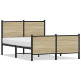 Metal Bed Frame without Mattress Sonoma Oak 120x190 cm Small Double 4007731