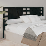 Headboard Black 206x4x100 cm Solid Wood Pine 818794