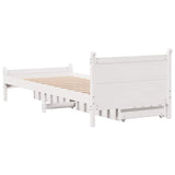 Bed Frame without Mattress White 90x190 cm Single Solid Wood Pine 3309792