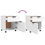 ZNTS Mobile File Cabinet with Wheels White 45x38x54 cm Engineered Wood 811520