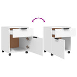 ZNTS Mobile File Cabinet with Wheels White 45x38x54 cm Engineered Wood 811520