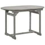 Garden Dining Set Grey Solid acacia wood Large Foldable 3079654