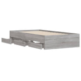 Bed Frame with Drawers without Mattress Grey Sonoma 90x200 cm 3207299