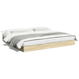 Bed Frame without Mattress Sonoma Oak 180x200 cm Engineered Wood 842002