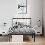 Metal Bed Frame without Mattress with Headboard Black 100x190cm 355653
