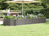 Garden Raised Bed Galvanised Steel 224x80x36 cm Grey 318919
