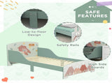 Toddler Bed Frame, Kids Bedroom Furniture for Ages 3-6 Years, Green T3398P347982