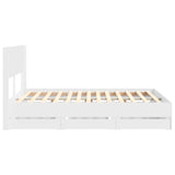 Bed Frame with Storage and Headboard White 150 x 200 cm 3414293