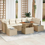 Garden Sofa Set with Storage 8 pcs Beige Poly rattan 3358668