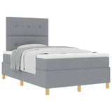 Box Spring Bed with Headboard Light grey 120 x 200 cm Fabric 3339609