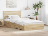 Bed Frame with Headboard Sonoma Oak 90 x 190 cm Engineered Wood 3408310
