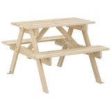 Picnic Table for 4 Kids with Umbrella Hole Solid Wood Fir 4008983