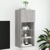 TV Cabinet with LED Lights Grey Sonoma 40.5x30x90 cm 837053